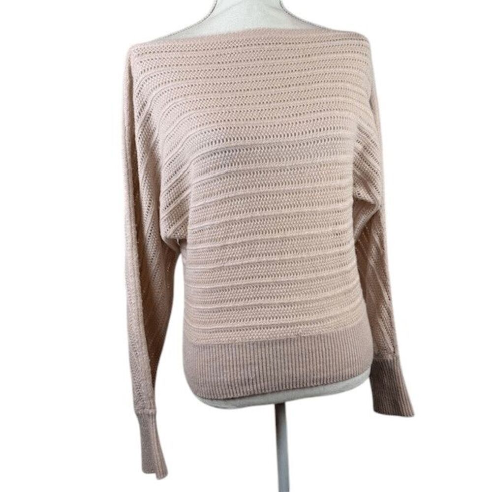 Intermix Wool Cashmere Blush Pink Open Knit Lightweight Sweater Size Small - Picture 4 of 11